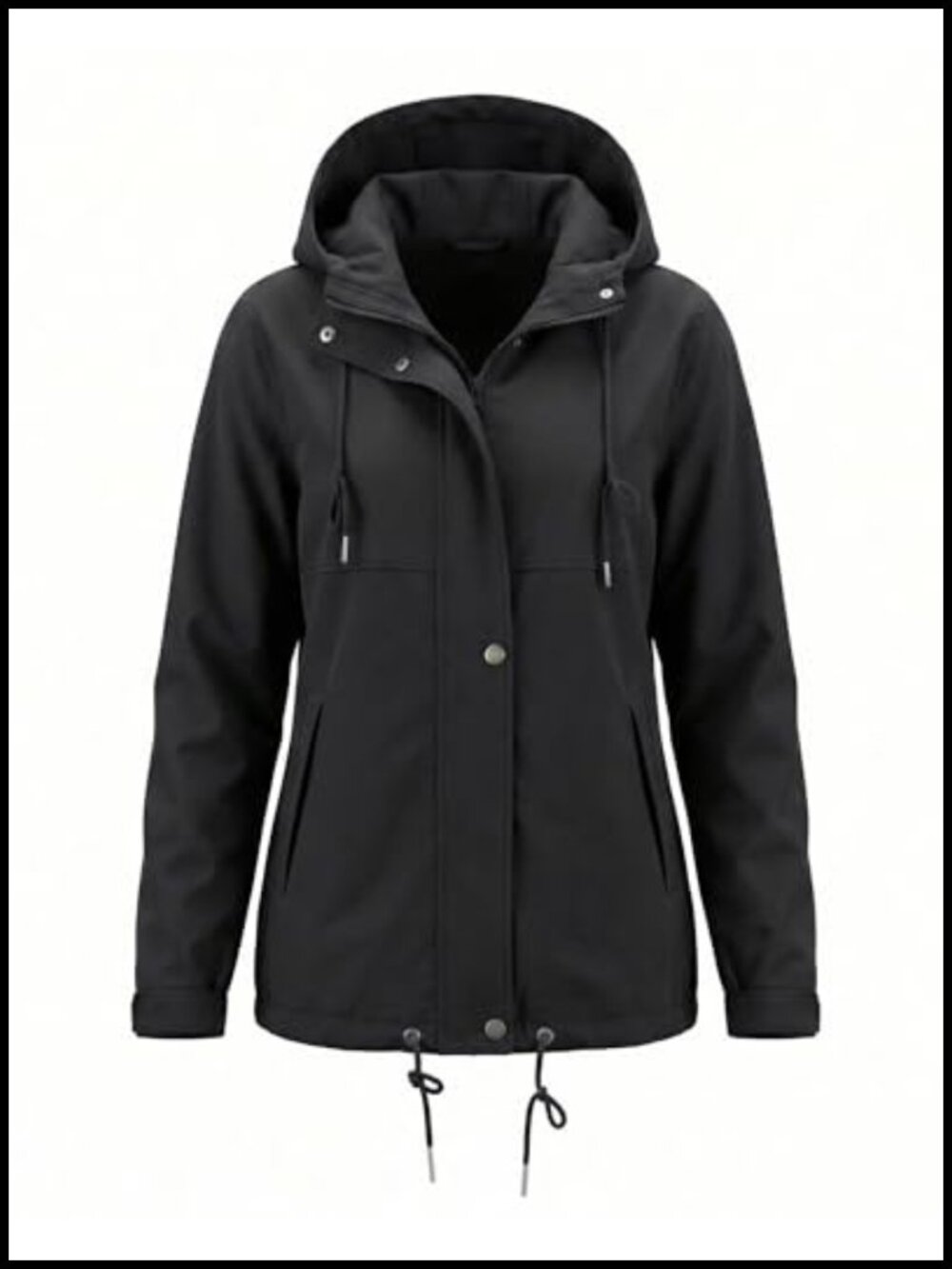 Waterproof Lightweight Rain Jacket with Hood Drawstring Zip Windbreaker